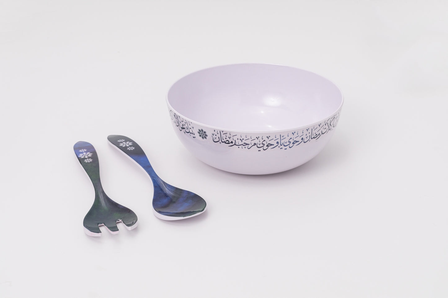 Serving Bowl with Serving Spoon and Fork Set of (  3 Pcs )