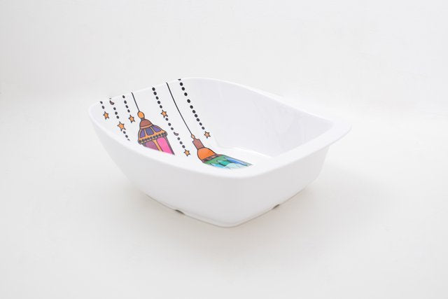 Square Serving Bowl  (Pack of 3 Pcs ) With fork and spoon
