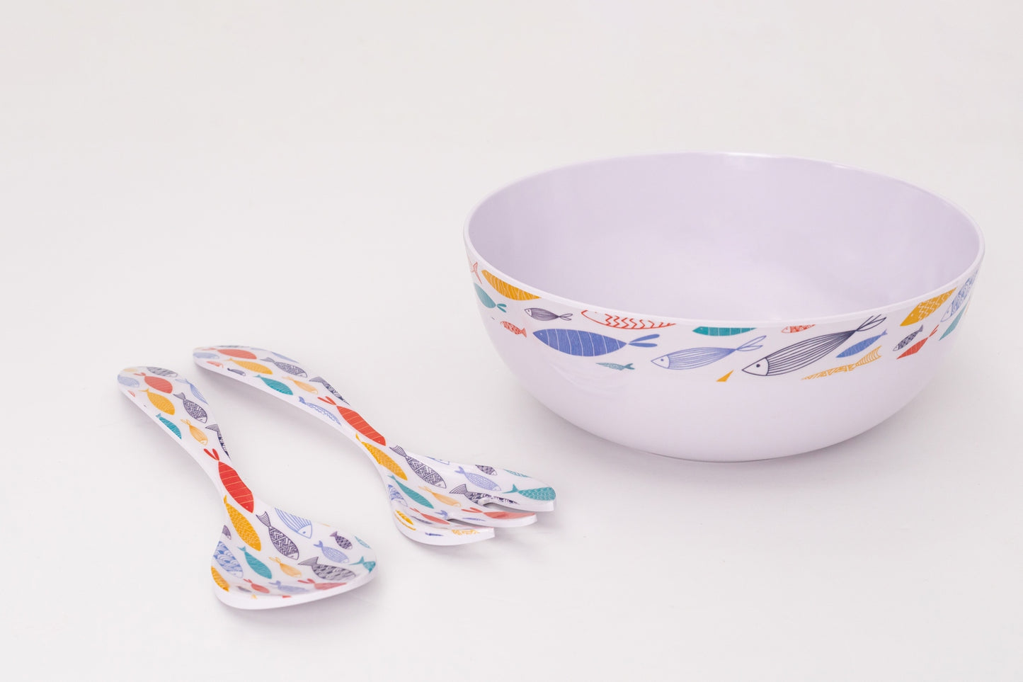 Serving Bowl with Serving Spoon and Fork Set of (  3 Pcs )