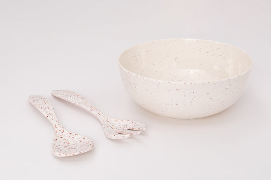 Serving Bowl with Serving Spoon and Fork Set of (  3 Pcs )