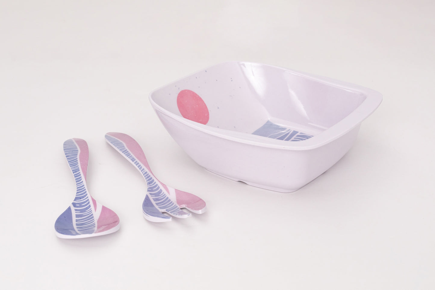 Serving Bowl with Serving Spoon and Fork Set of (  3 Pcs )