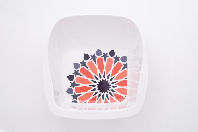 Square Serving Bowl  (Pack of 3 Pcs ) With fork and spoon