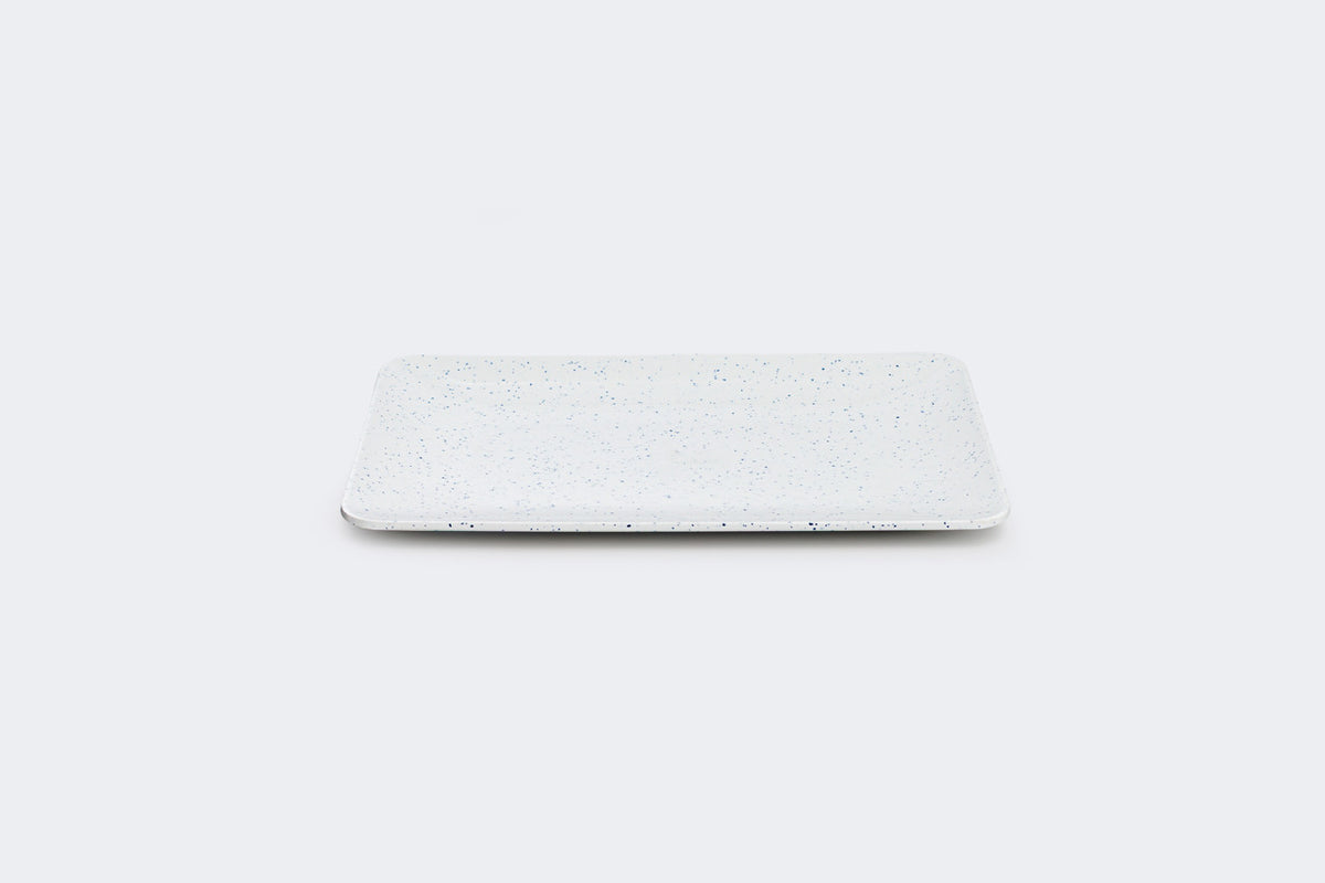 Melamine rectangle tray 30*19 cm  White with Dark blue Set of  (2 pieces )
